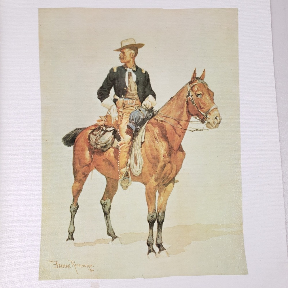 Frederic Remington Western Cavalry Canvas Print 11x14‎ Tan